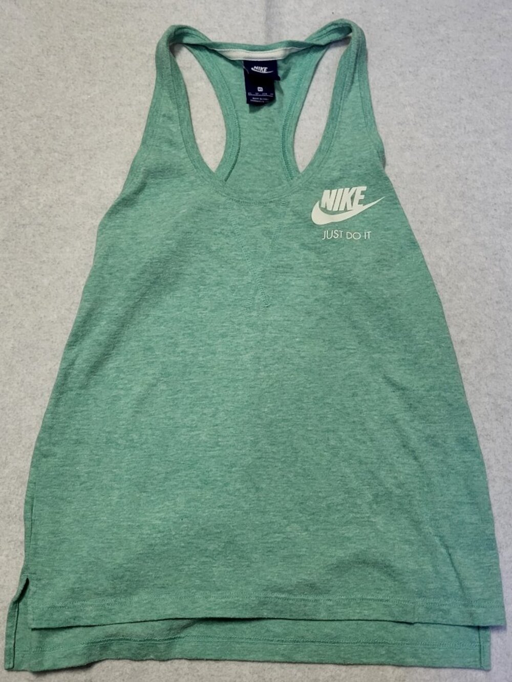 Nike Women's Green Racerback Tank Top Lightweight "Just Do It" Size Small